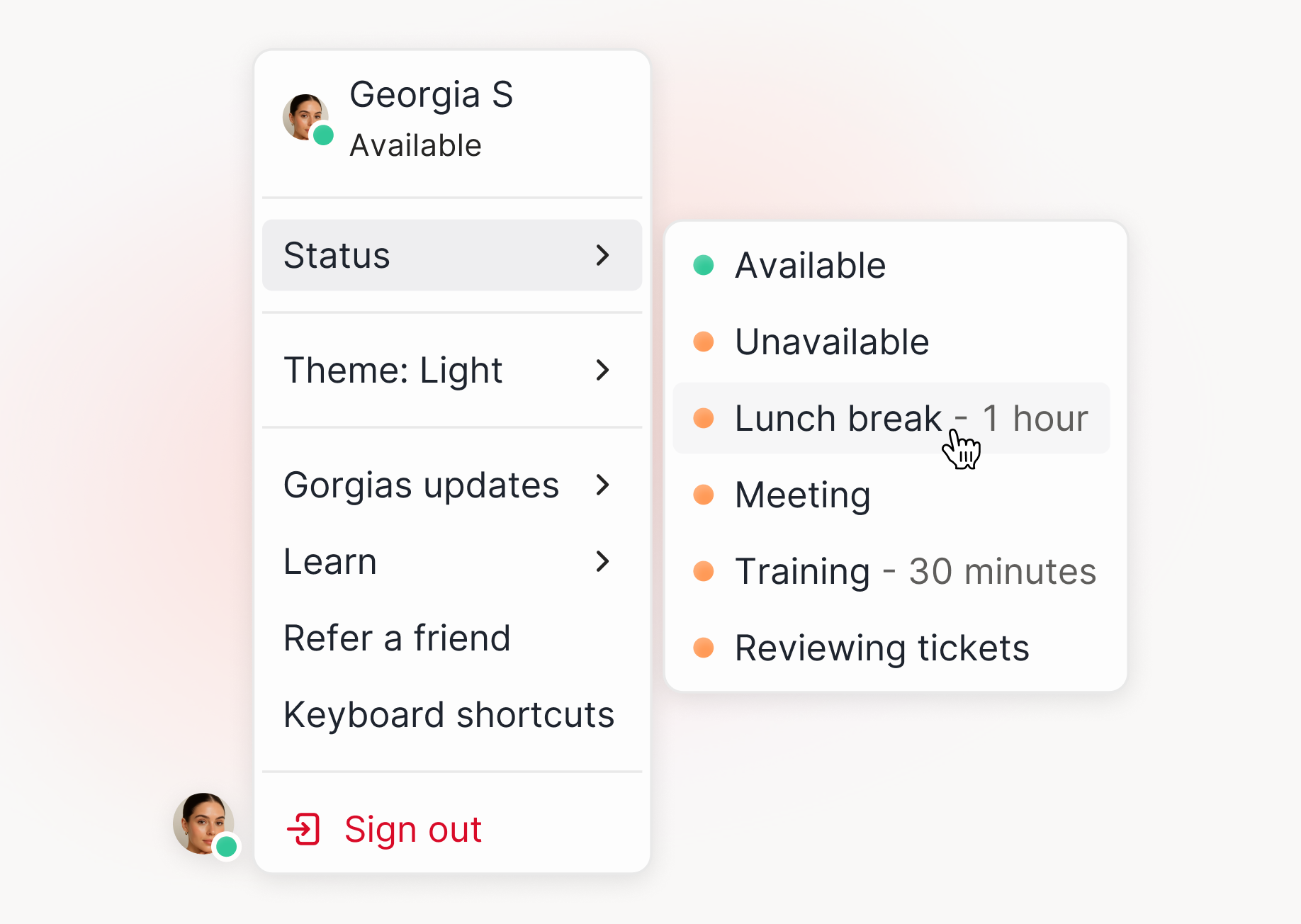 New: Custom agent unavailable statuses