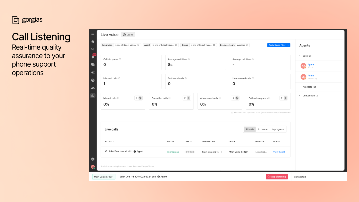 Call Listening: Improve phone support quality