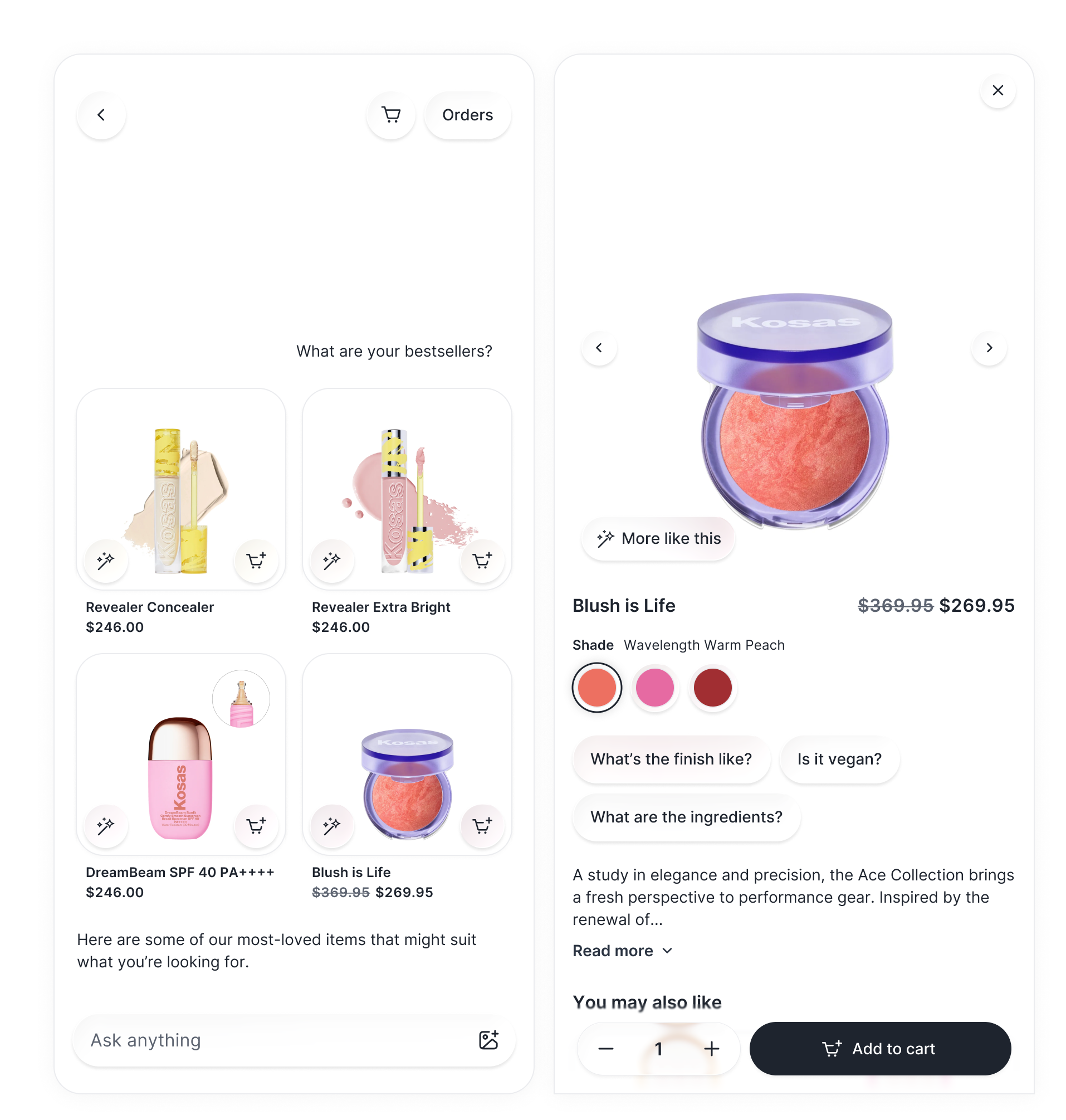 Shoppers can now explore similar products with one tap on chat