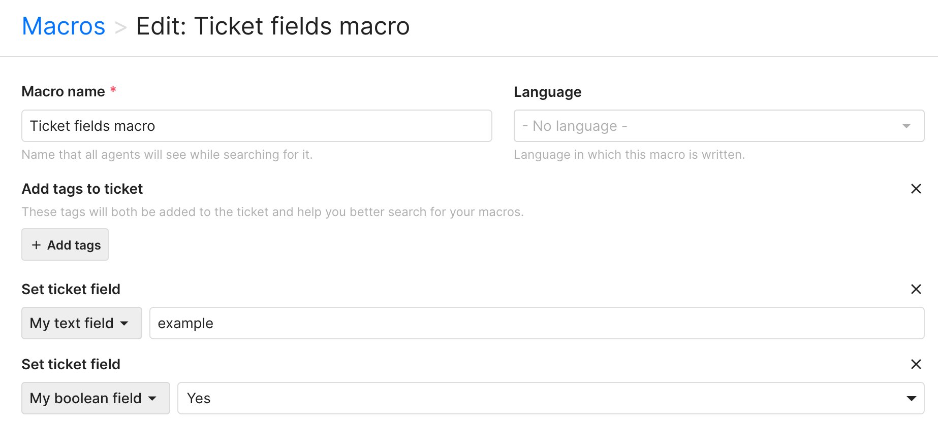 Ticket Fields can now be set from Macros