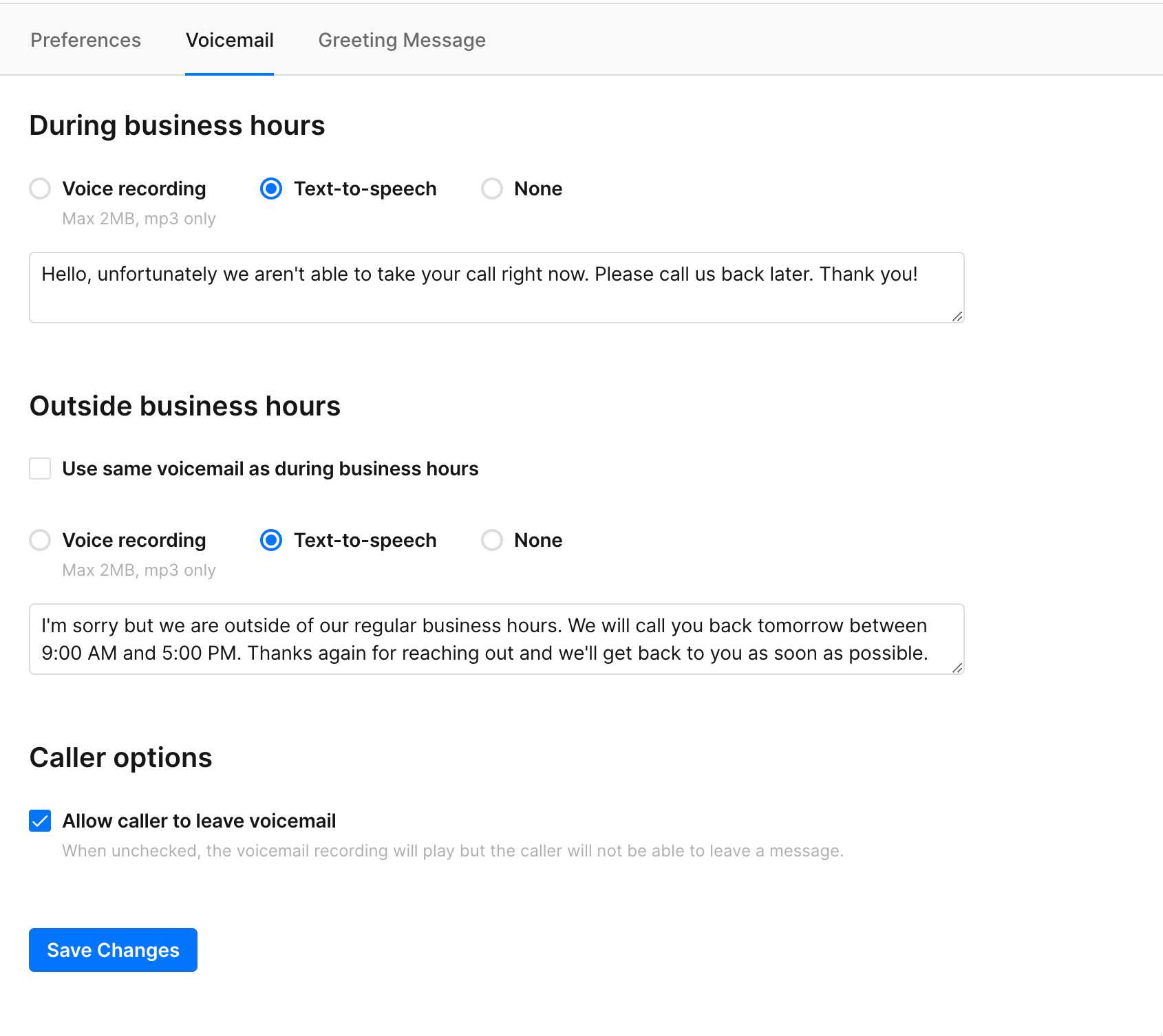 Introducing Custom Voicemail for Outside Business Hours! 