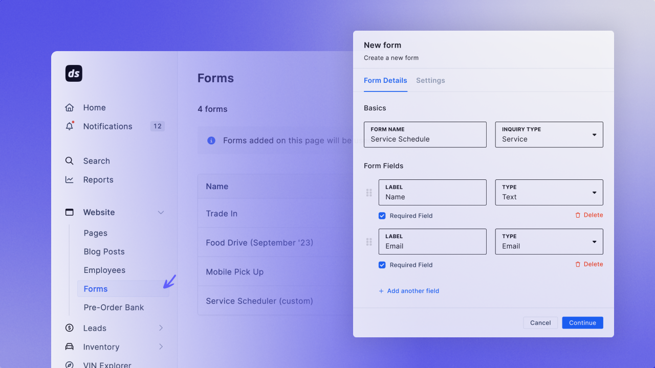 Custom Forms