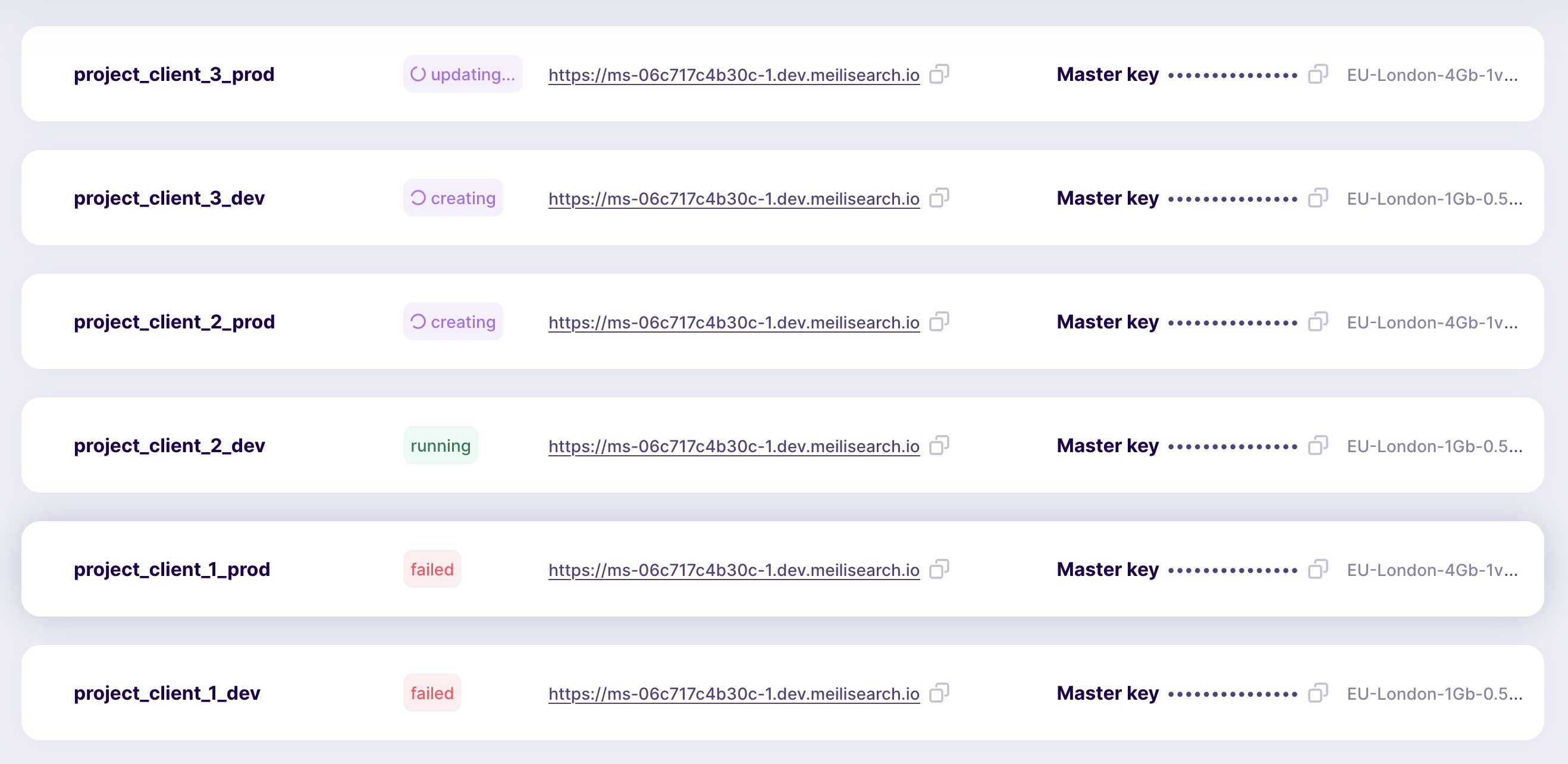 Improved project and index status indicators 🏷️