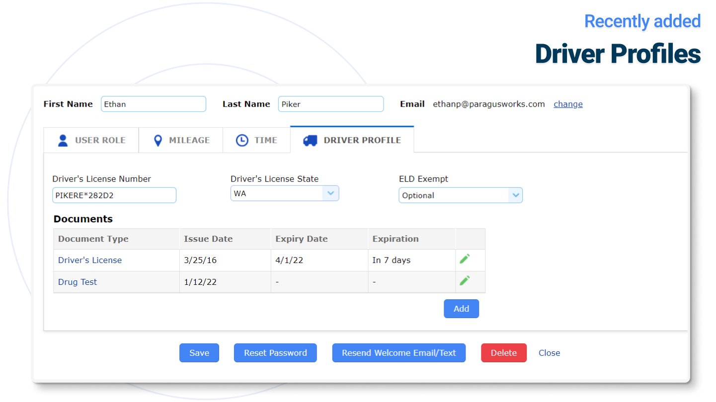 Driver Profiles