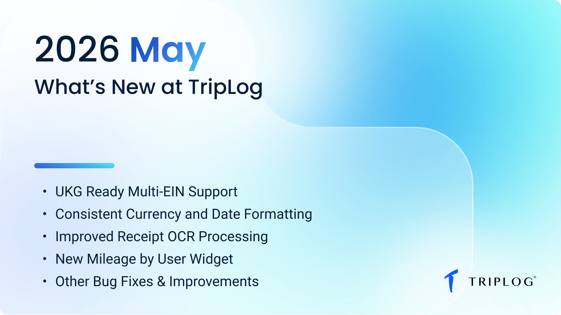 What's New at TripLog - May 2026