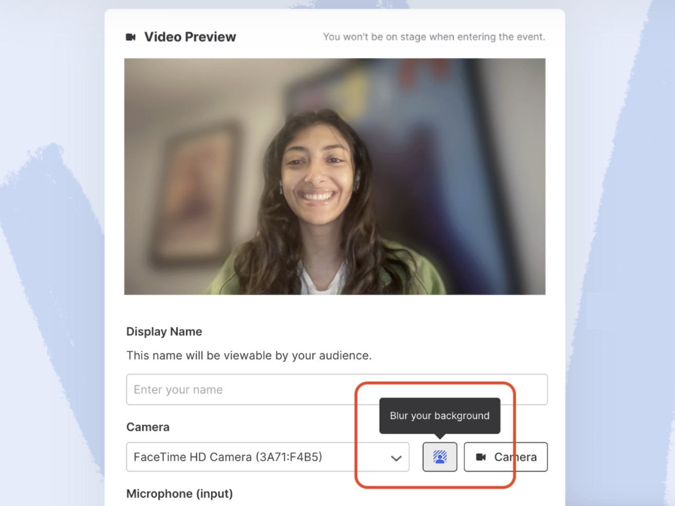 👀 Blur your webcam background in Wistia Live
