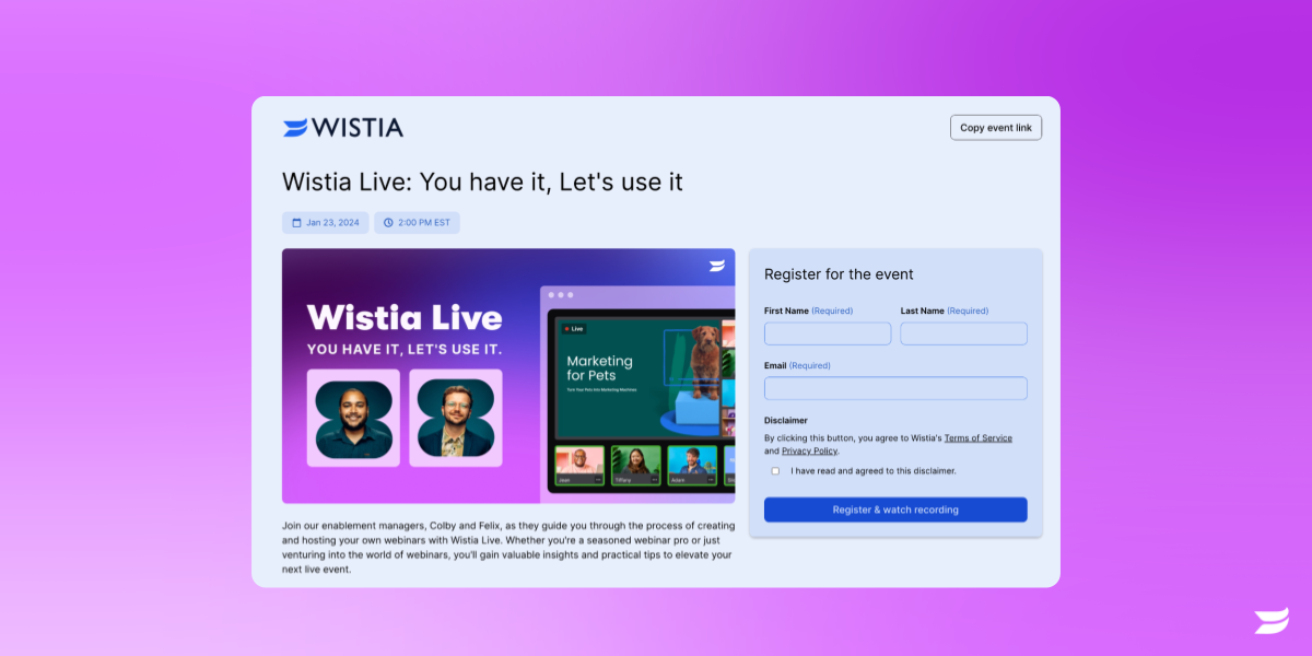 ✨ Customize your live events
