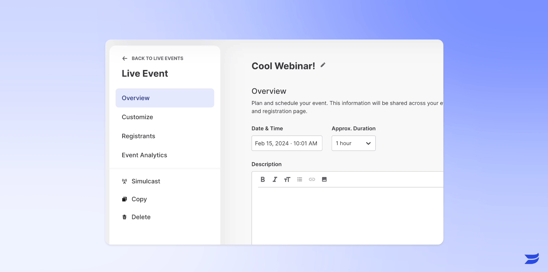 ⧉ Need to duplicate a live event? Copy that! 