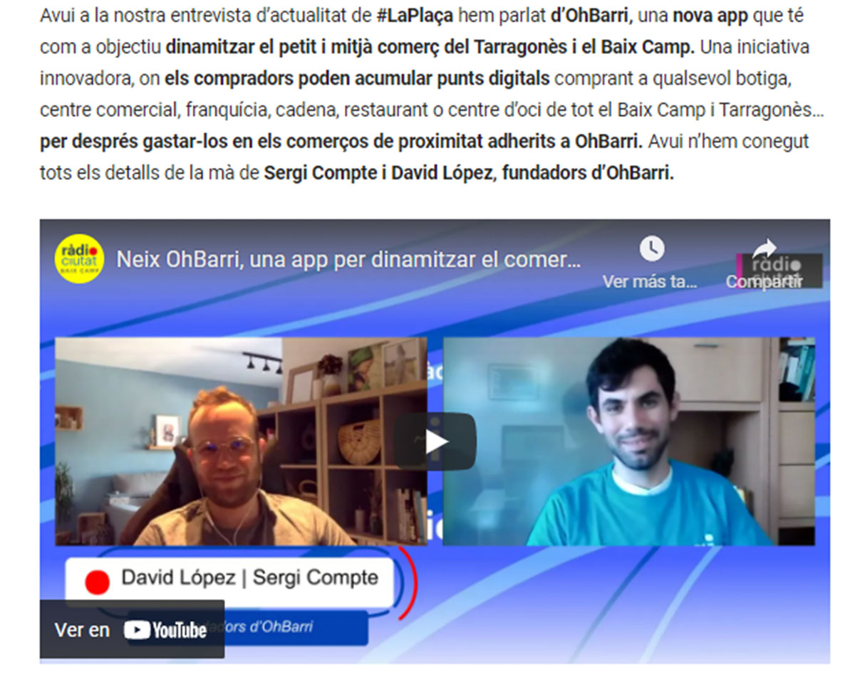 Entrevista d'OhBarri a Ràdio Ciutat!