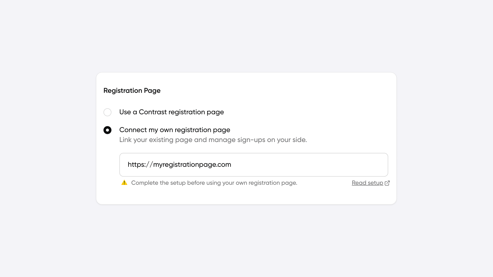 Custom registration flow