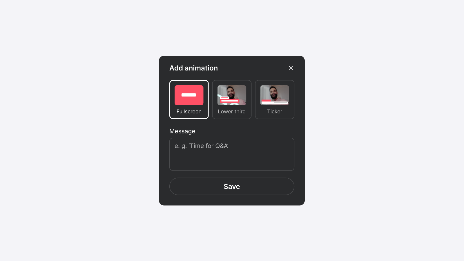 All new animations tab