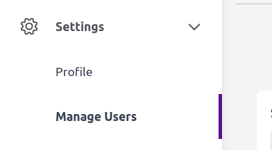 Previously, Manage Users was under Settings