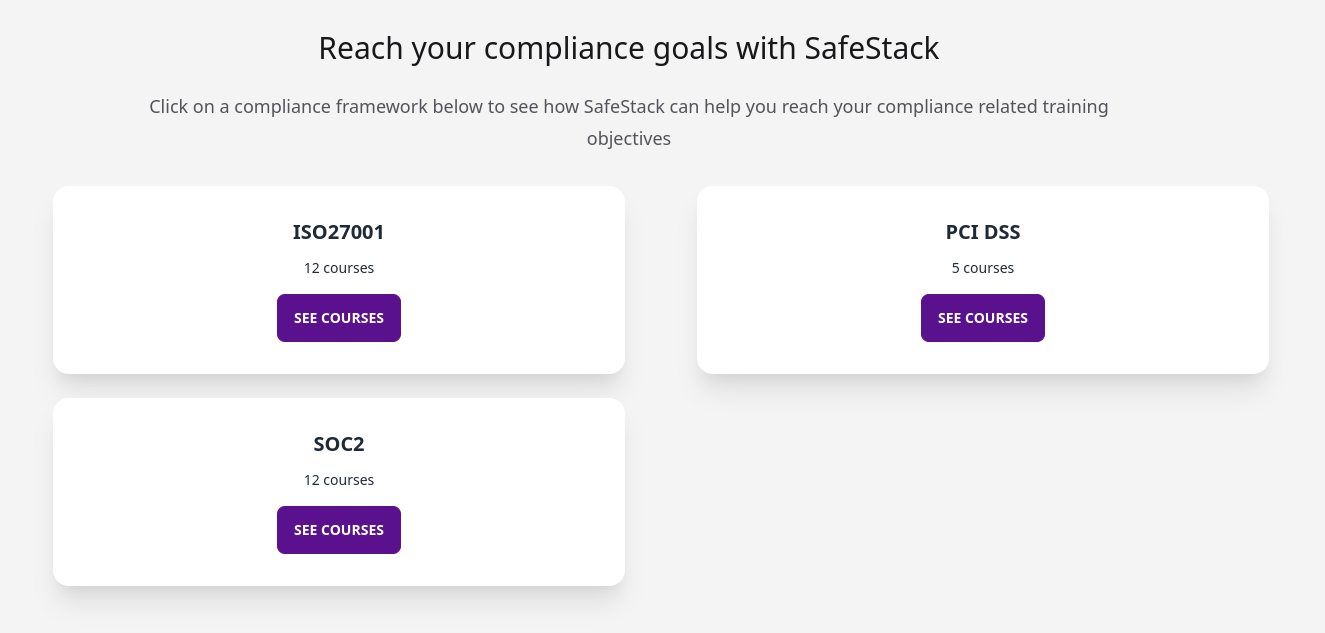Reach your compliance goals with SafeStack