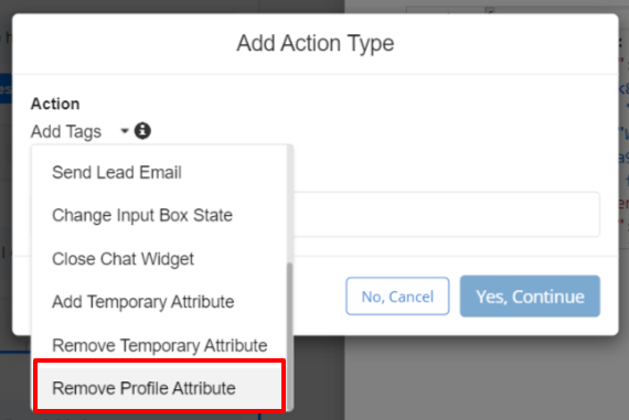 New Action  - Remove Profile Attribute