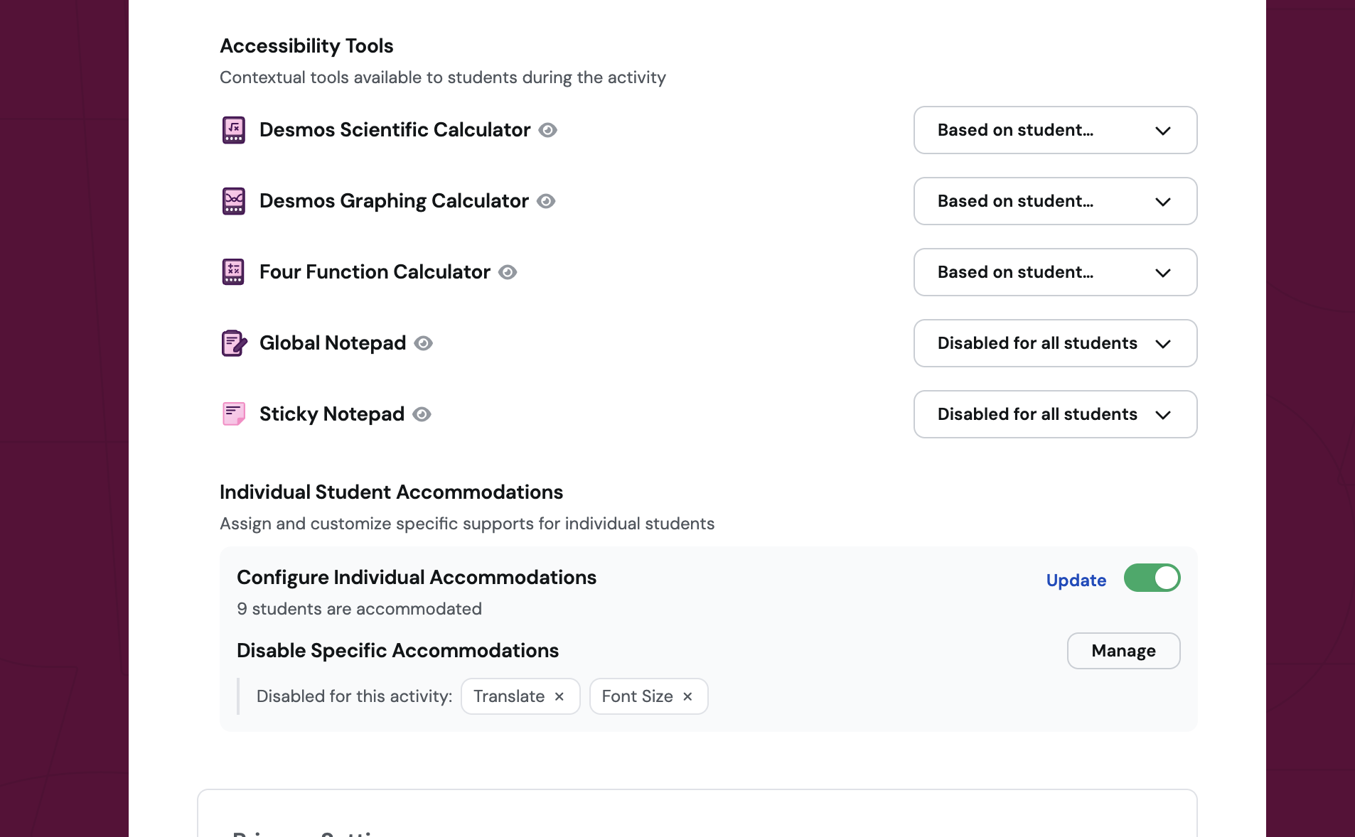 Manage Student Support Settings with Precision and Clarity