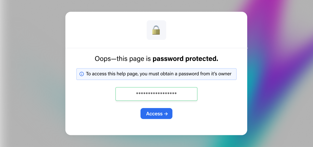 Password protection for your Knowledge Base 🔐