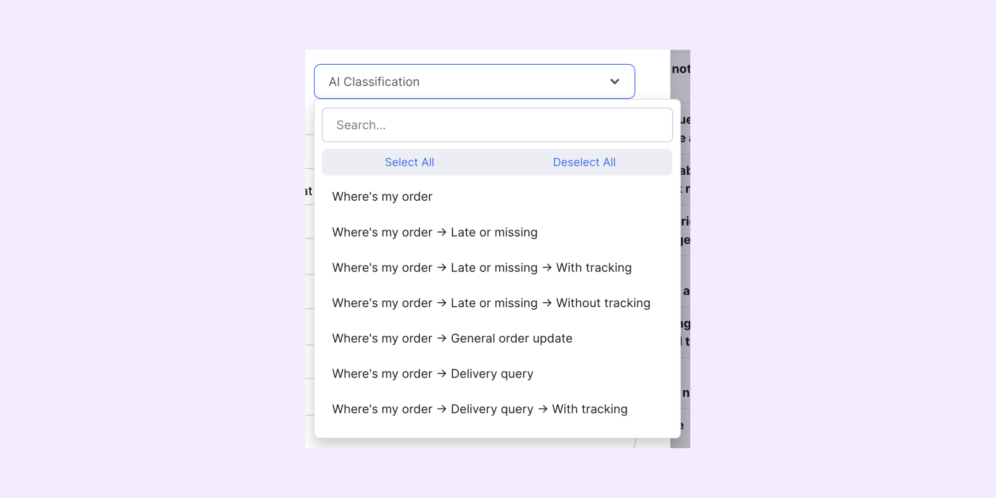 Organise and report on AI classifications