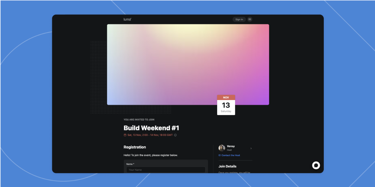 π Build Weekends Event