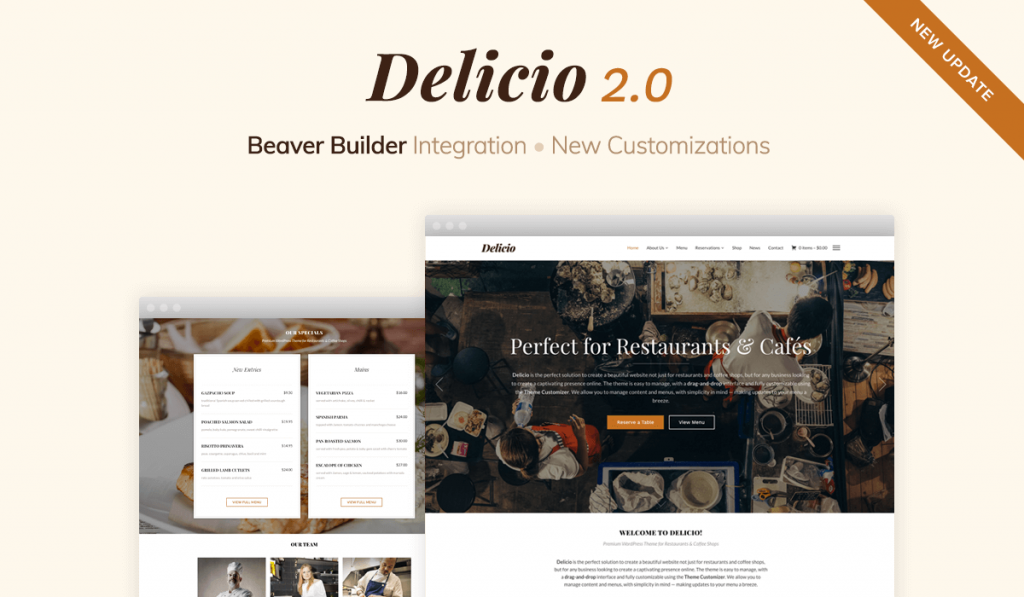 Delicio 2.0 — Beaver Builder Integration & New Options
