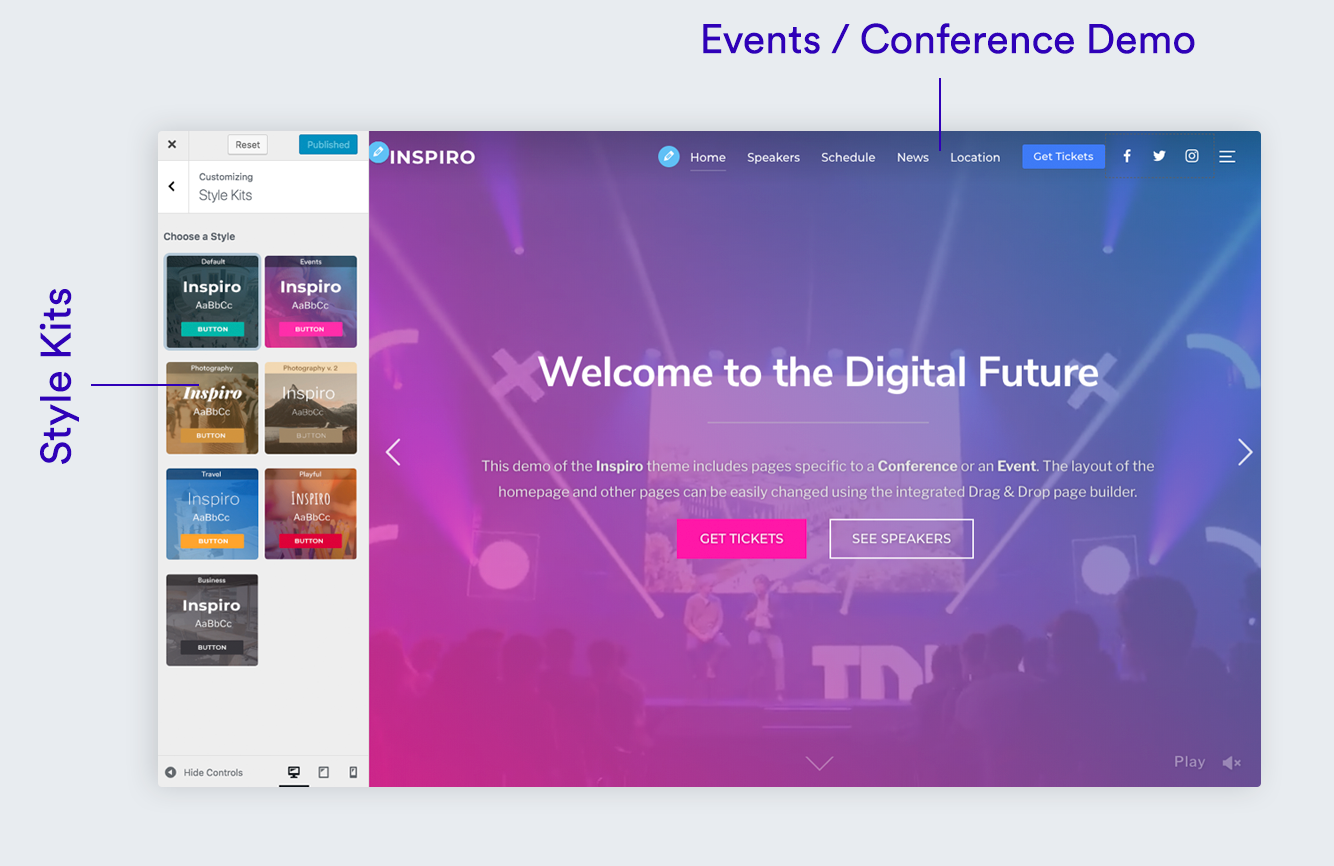 Inspiro 6.4 — Introducing Style Kits & Events Template