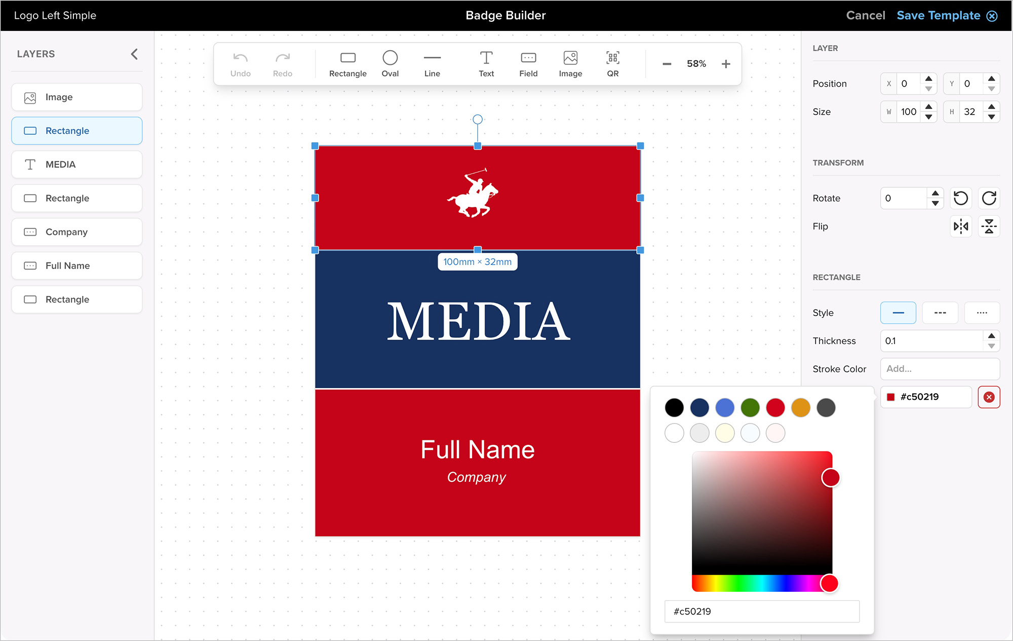 Web-Based Badge Generation & Custom Printing