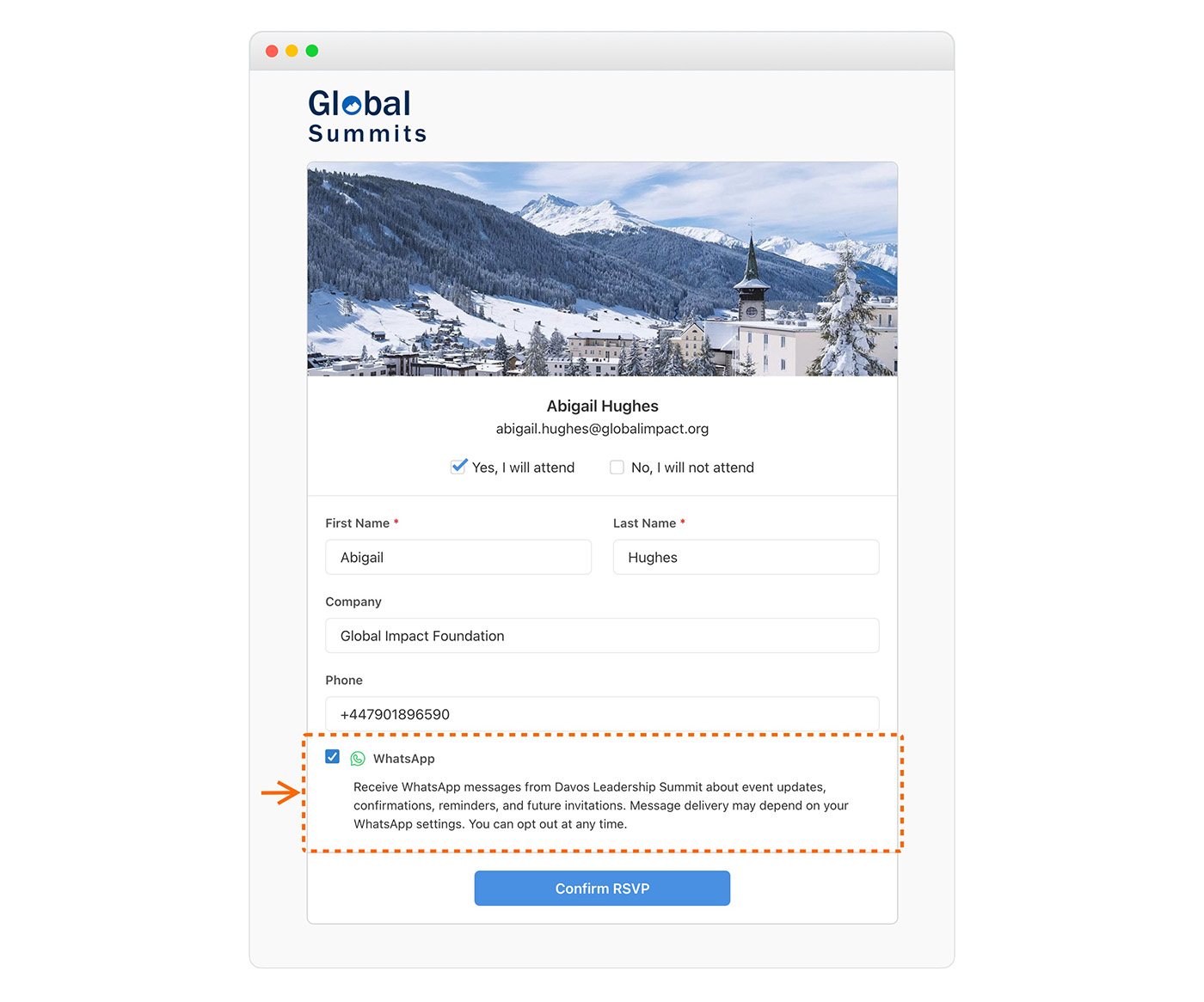 WhatsApp Opt-In Field for Registration Forms