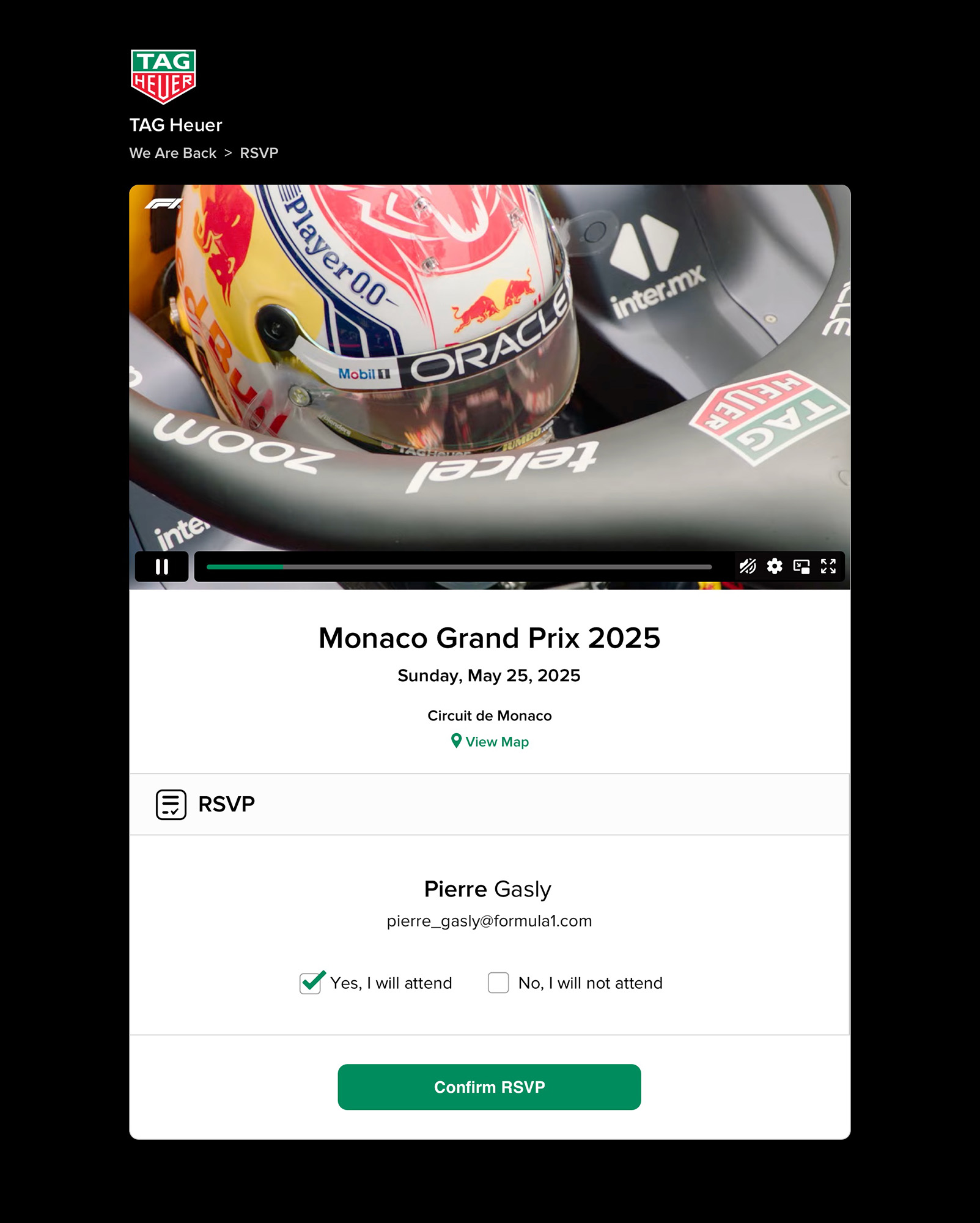 Video Support in Registration Forms