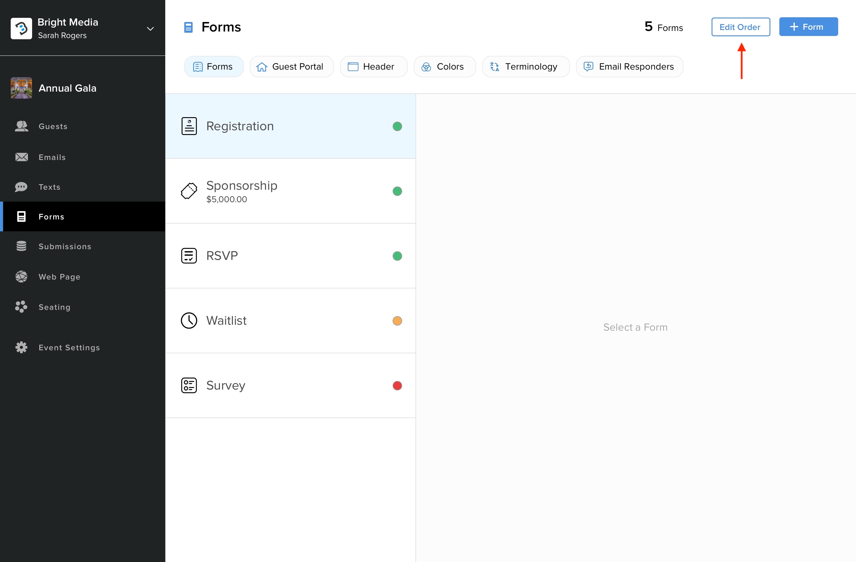 Registration Form Reordering