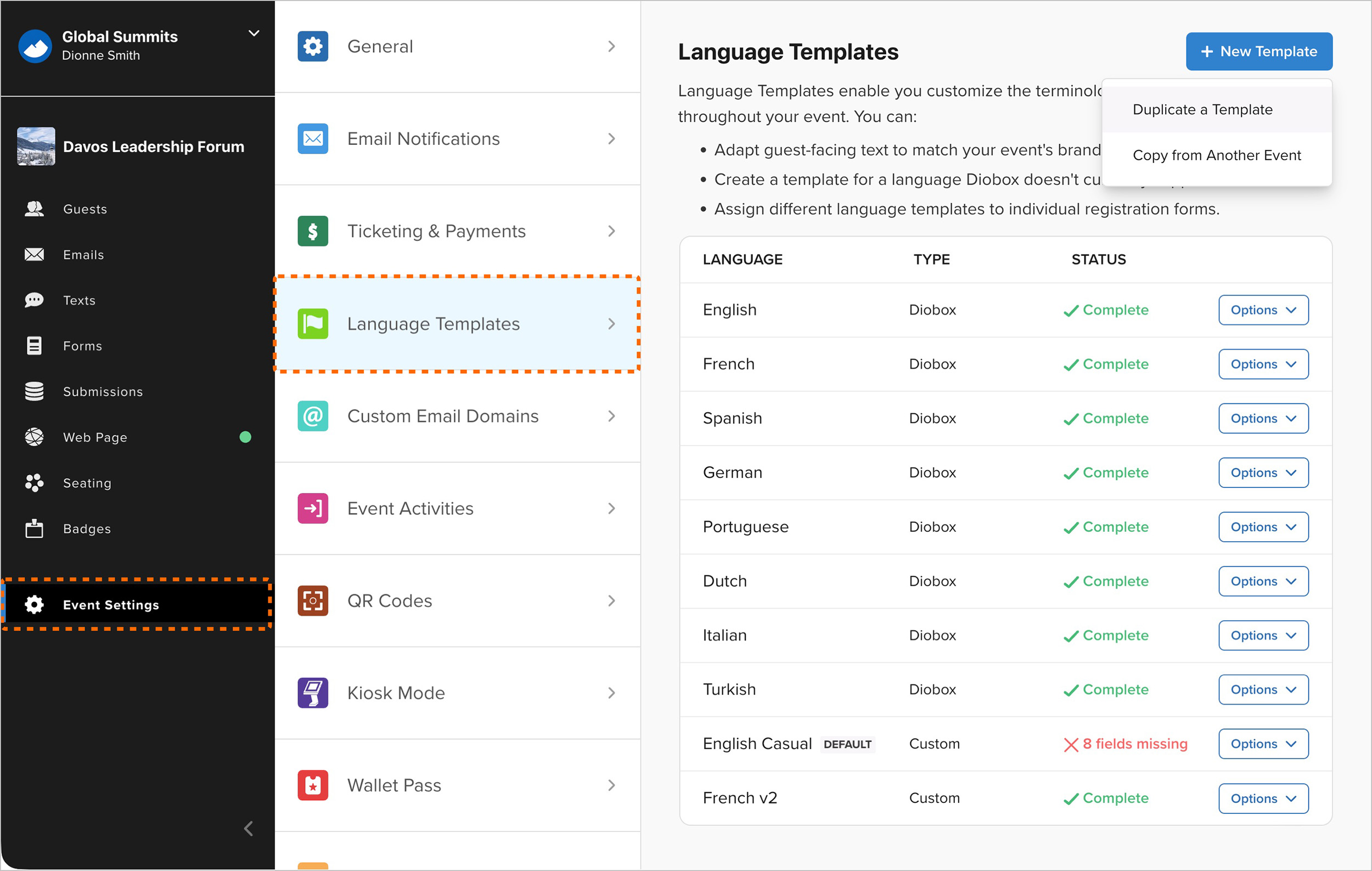 Speak Your Guests’ Language with Language Templates