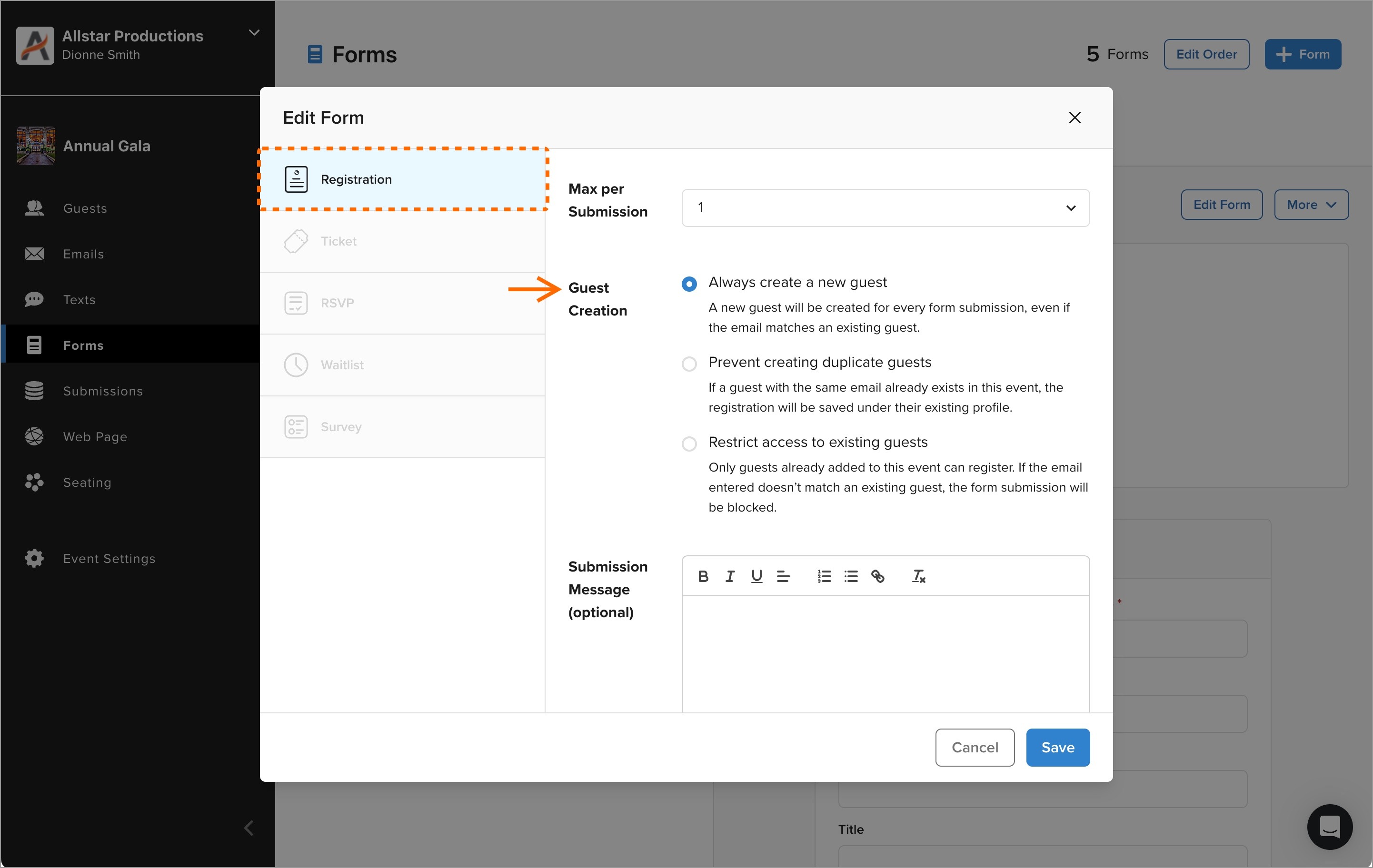 Advanced Guest Restriction Settings