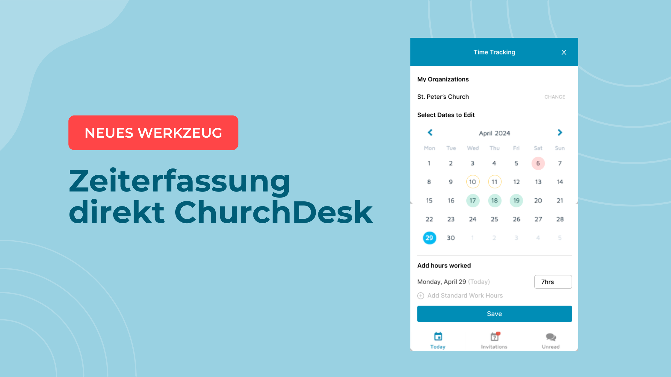 Neues Werkzeug: Zeiterfassung direkt in ChurchDesk 🚀